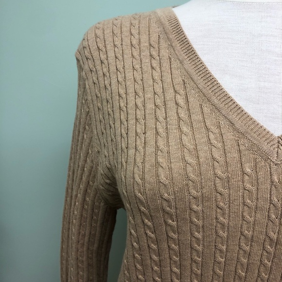 Tommy Hilfiger | Women's Cable Knit Sweater | Tan | XLarge - Picture 2 of 5